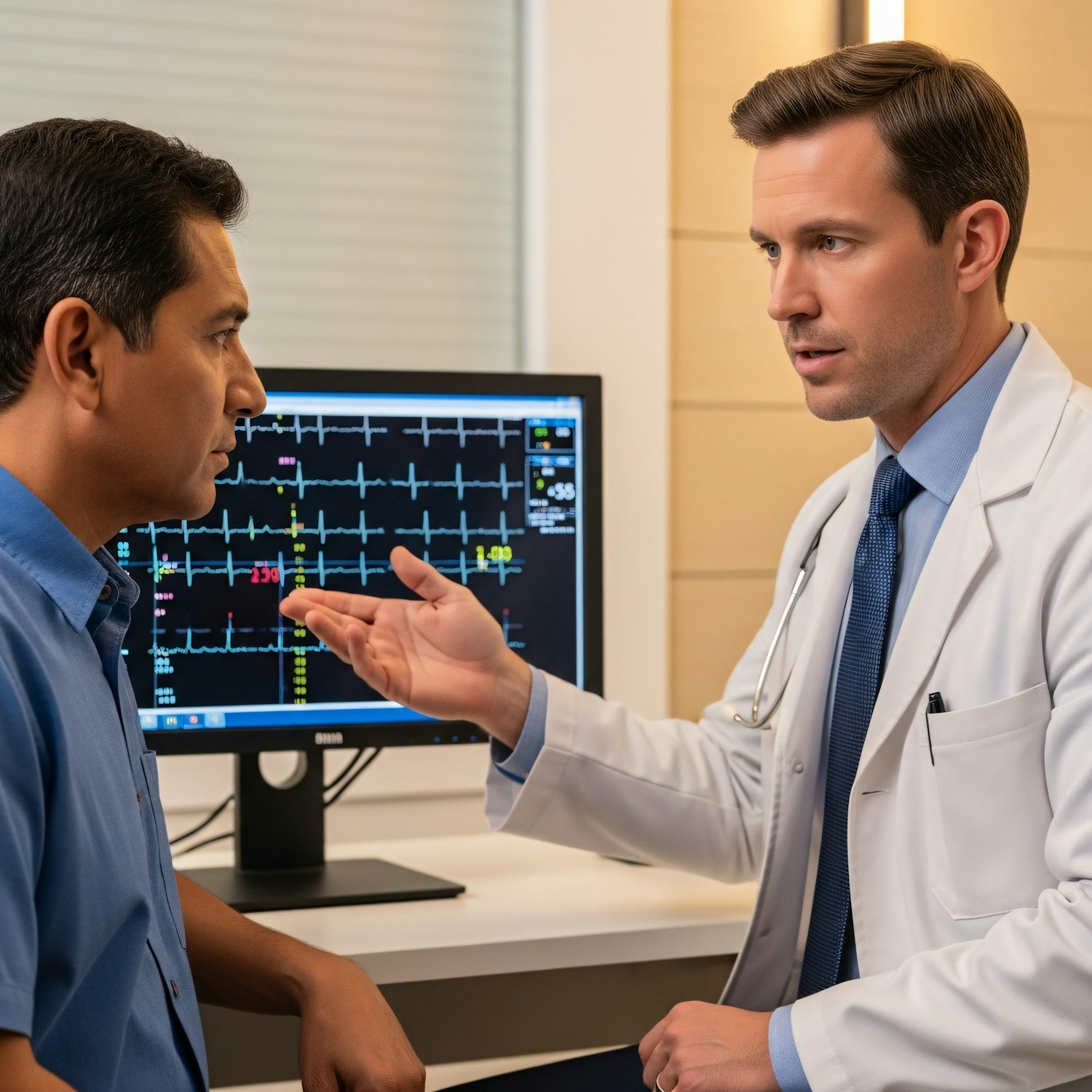 A man engaging in a therapeutic conversation with a professional, depicting a safe and confidential space.