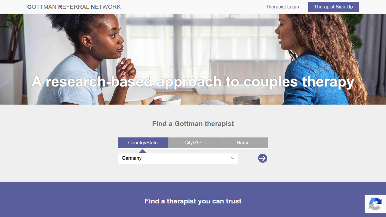 The Gottman Referral Network is a resource for finding certified relationship therapists who utilize evidence-based approaches to help couples.