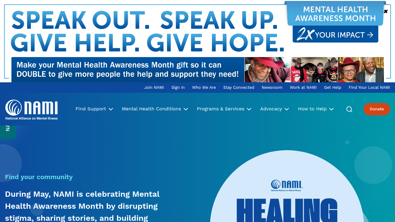 NAMI's website is a comprehensive resource for mental health information, advocacy, and support.