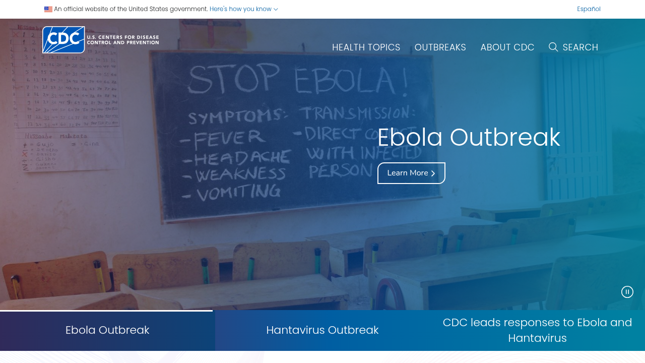 The Centers for Disease Control and Prevention (CDC) website, offering public health information and resources.
