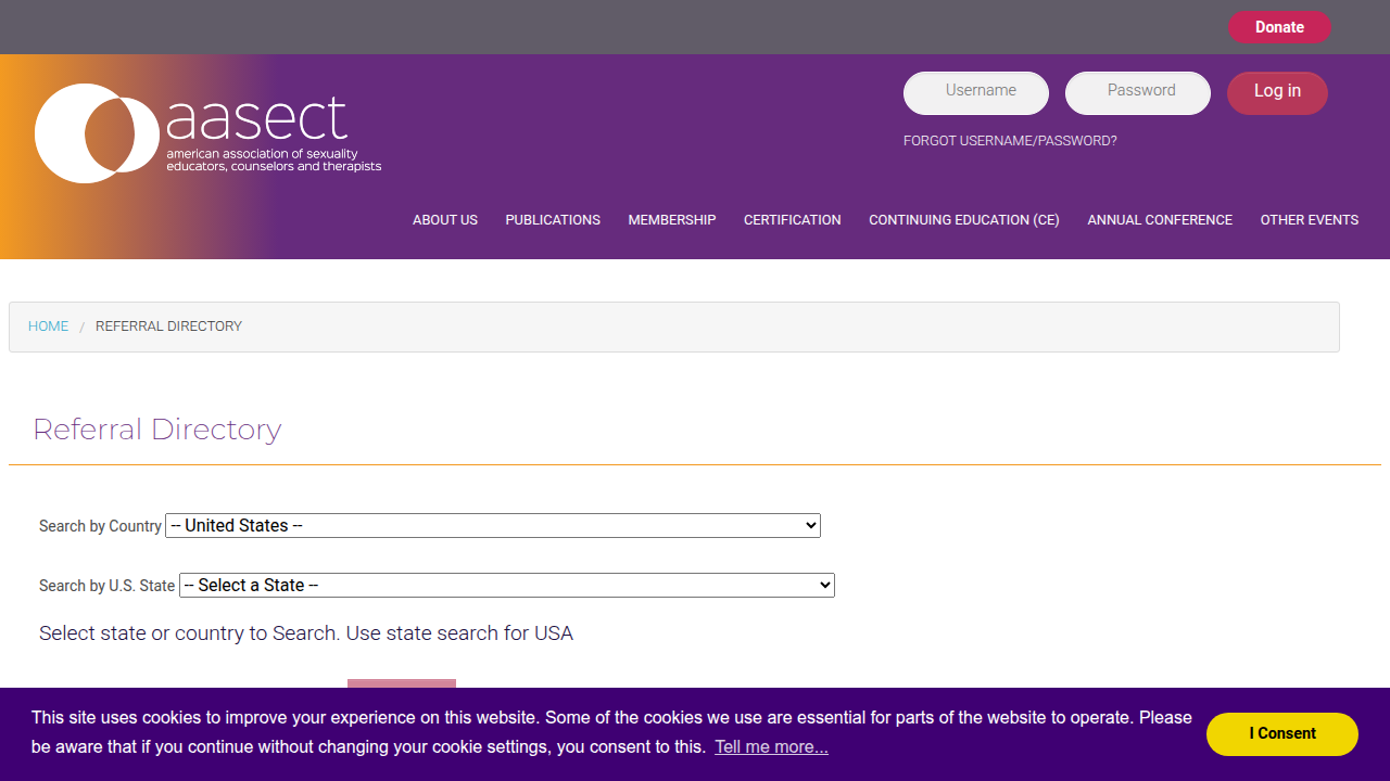 The American Association of Sexuality Educators, Counselors and Therapists (AASECT) provides a directory for finding certified professionals.