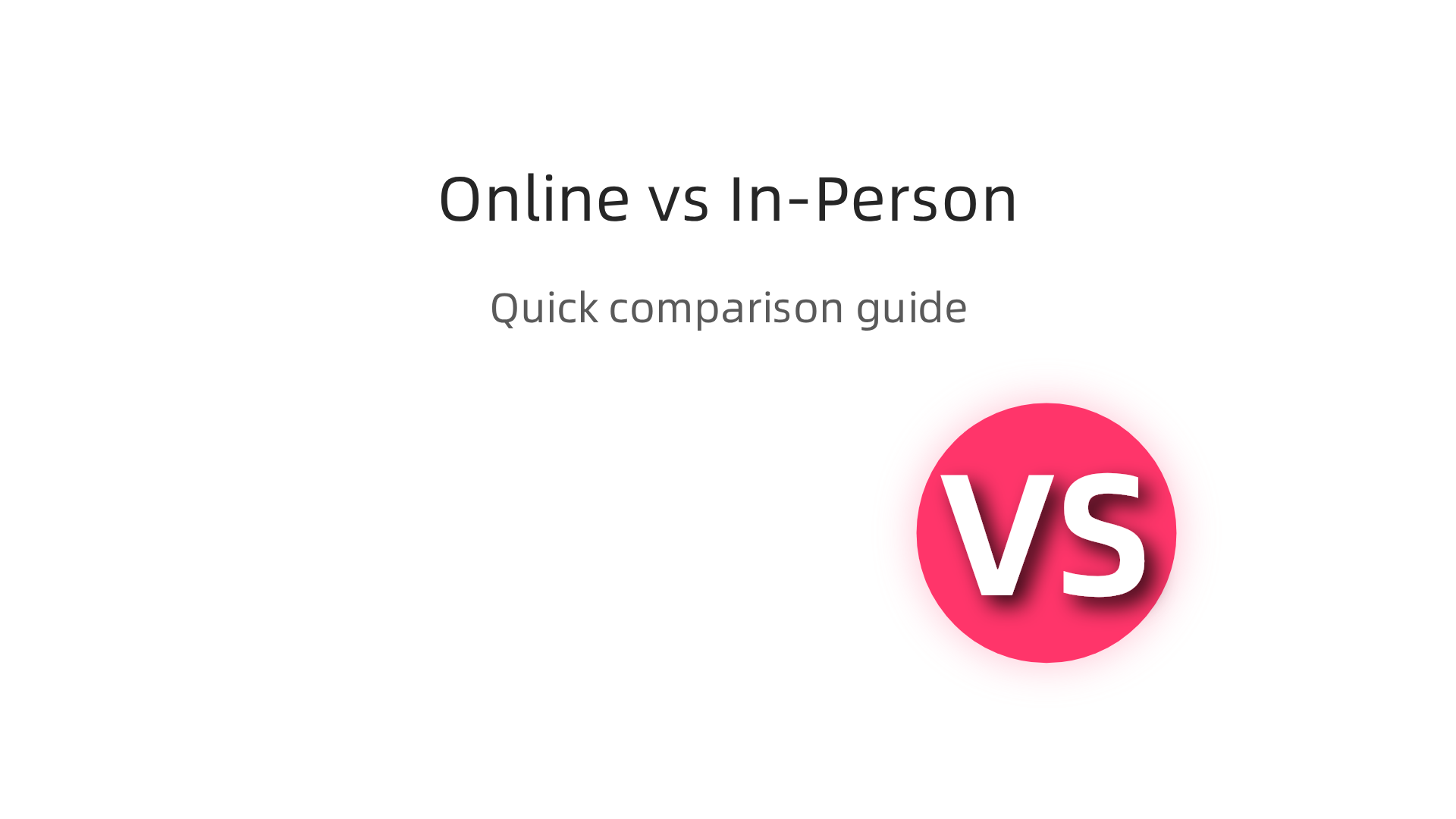 A comparison of key factors to consider when choosing between online and in-person therapy.