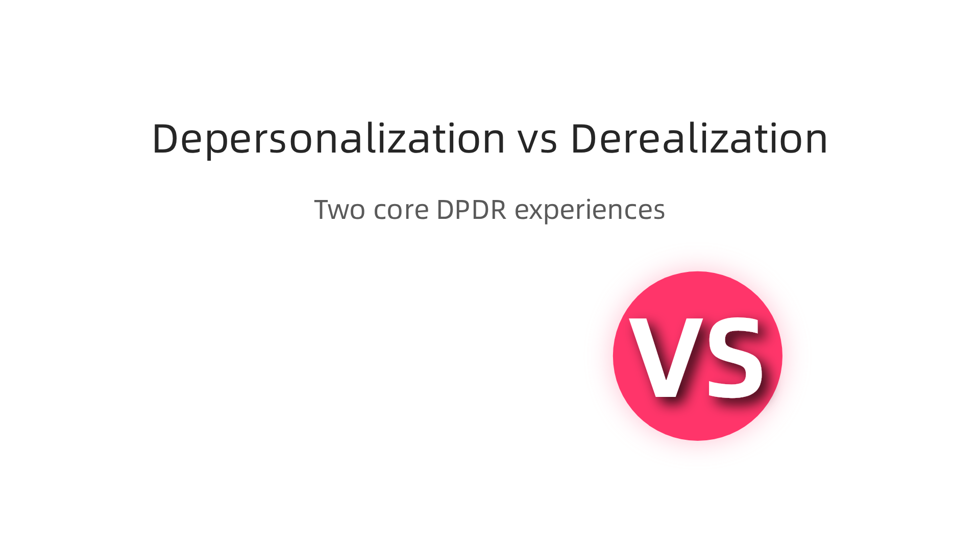 Distinguishing between the two core experiences of Depersonalization-Derealization Disorder.