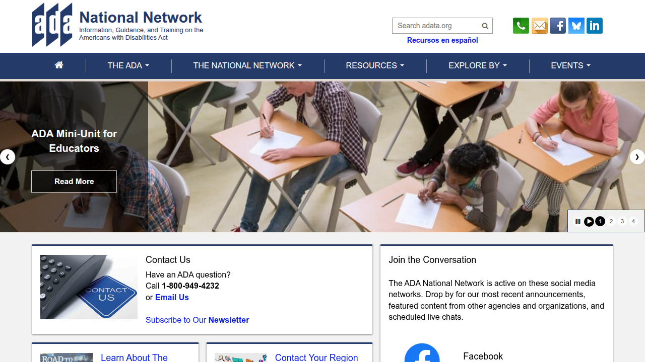 Screenshot of adata.org, a resource providing information on service animals and emotional support animals.