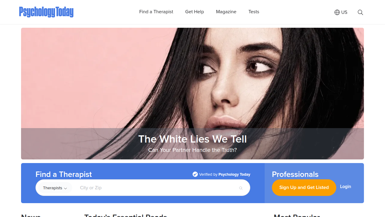 Psychology Today provides a widely used online directory to find therapists and mental health professionals.