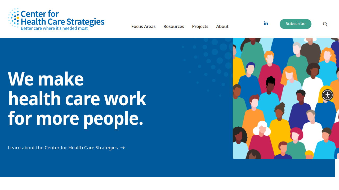 Screenshot of the Center for Health Care Strategies (CHCS) website, detailing evidence-based practices like Coordinated Specialty Care.