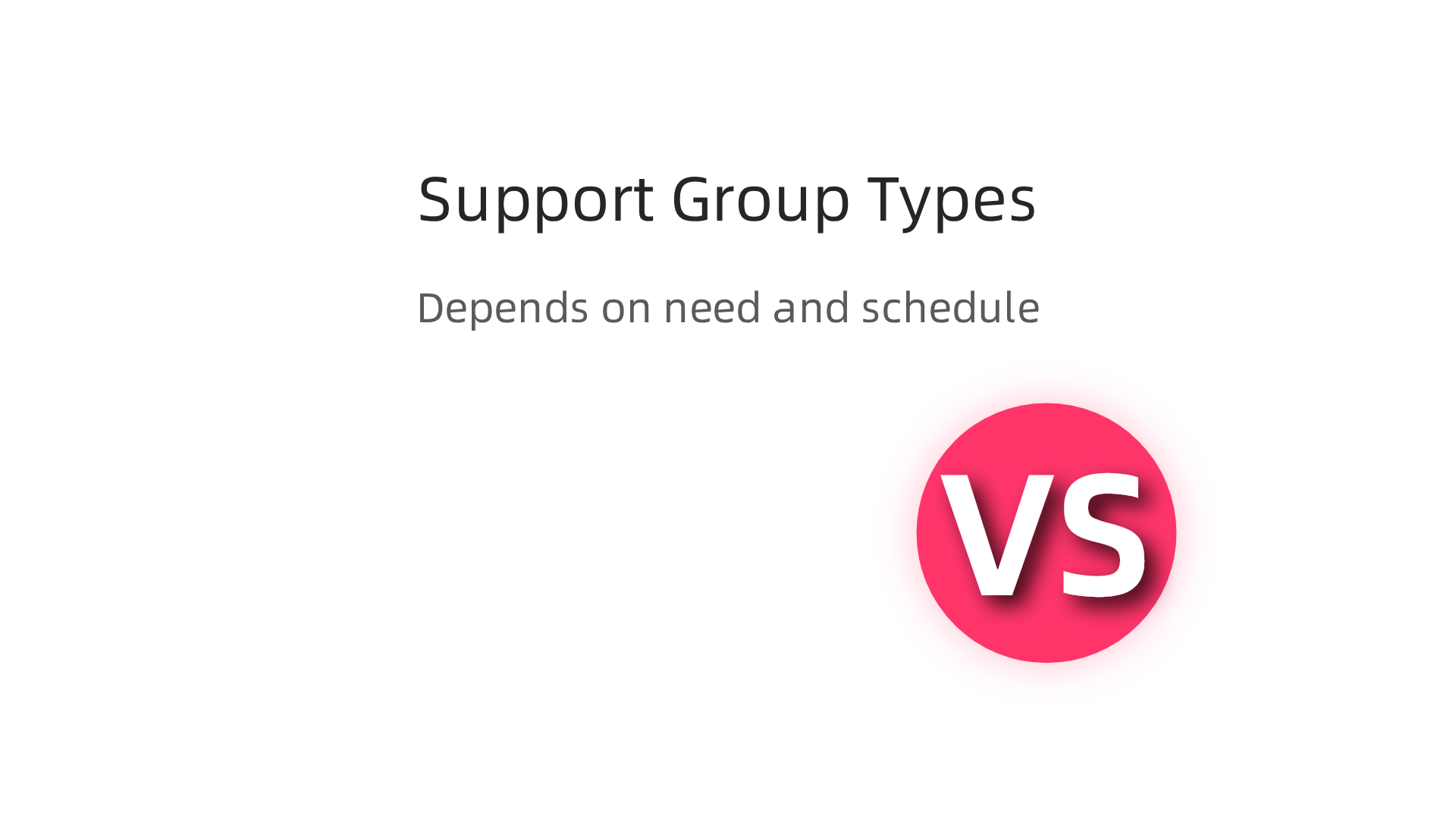 A visual guide to different categories of parent support groups available.