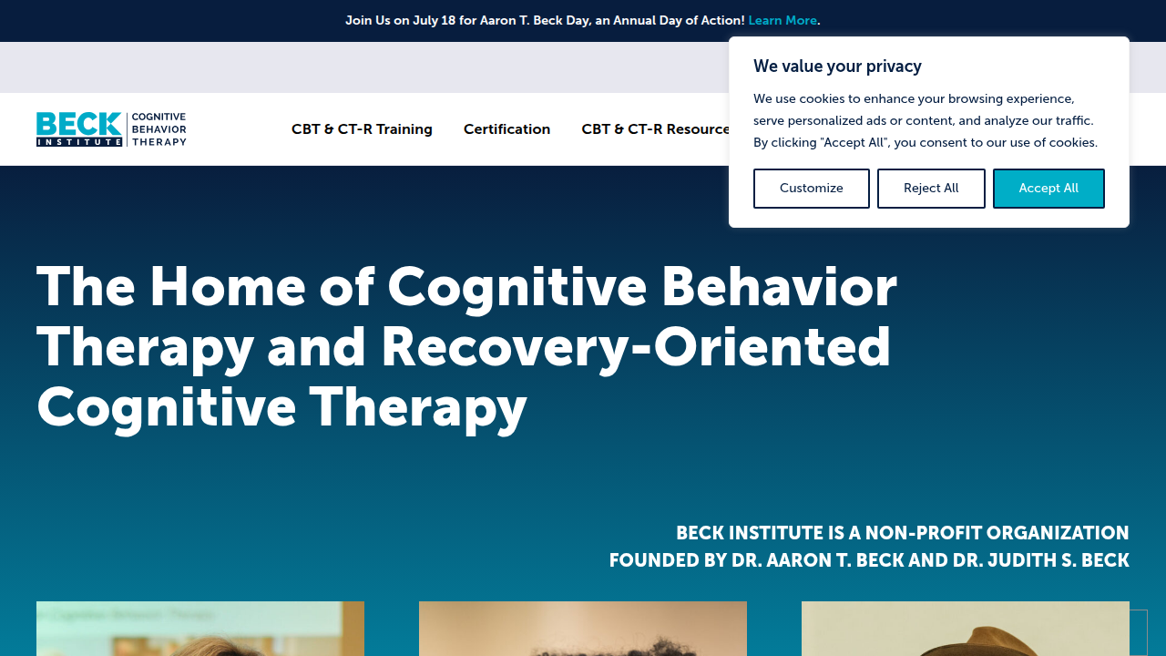 Explore certification programs and training opportunities in Cognitive Behavioral Therapy.